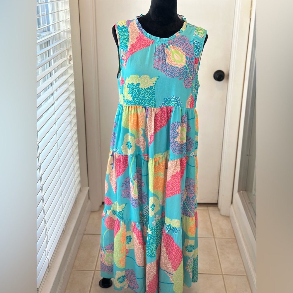 Umgee Colorful Patchwork Midi Dress